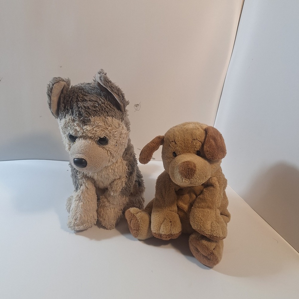 Ty Silk Husky  Plush Gray White & Pluffies Puppers Dog‎ Plush Stuffed Animal